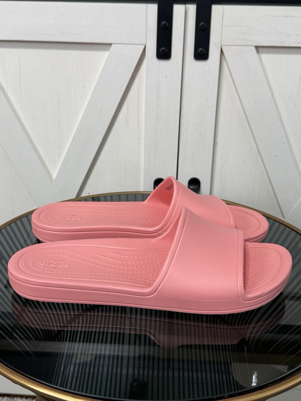 Crocs Sloane Slide Sandals Pink Womens Size 9 Lightweight Comfort Shoes